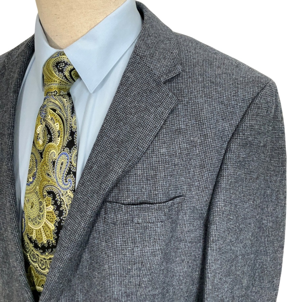 BOSS Hugo Boss Blazer Men 44R Blue Gray Lanificio Tesse Biella Classic Jacket